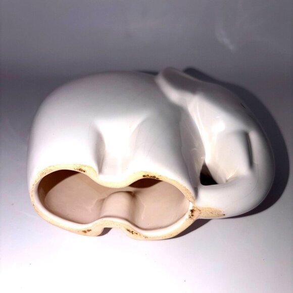 Vintage White Ceramic Elephant Figurine | Mid Century Style - Picture 7 of 9